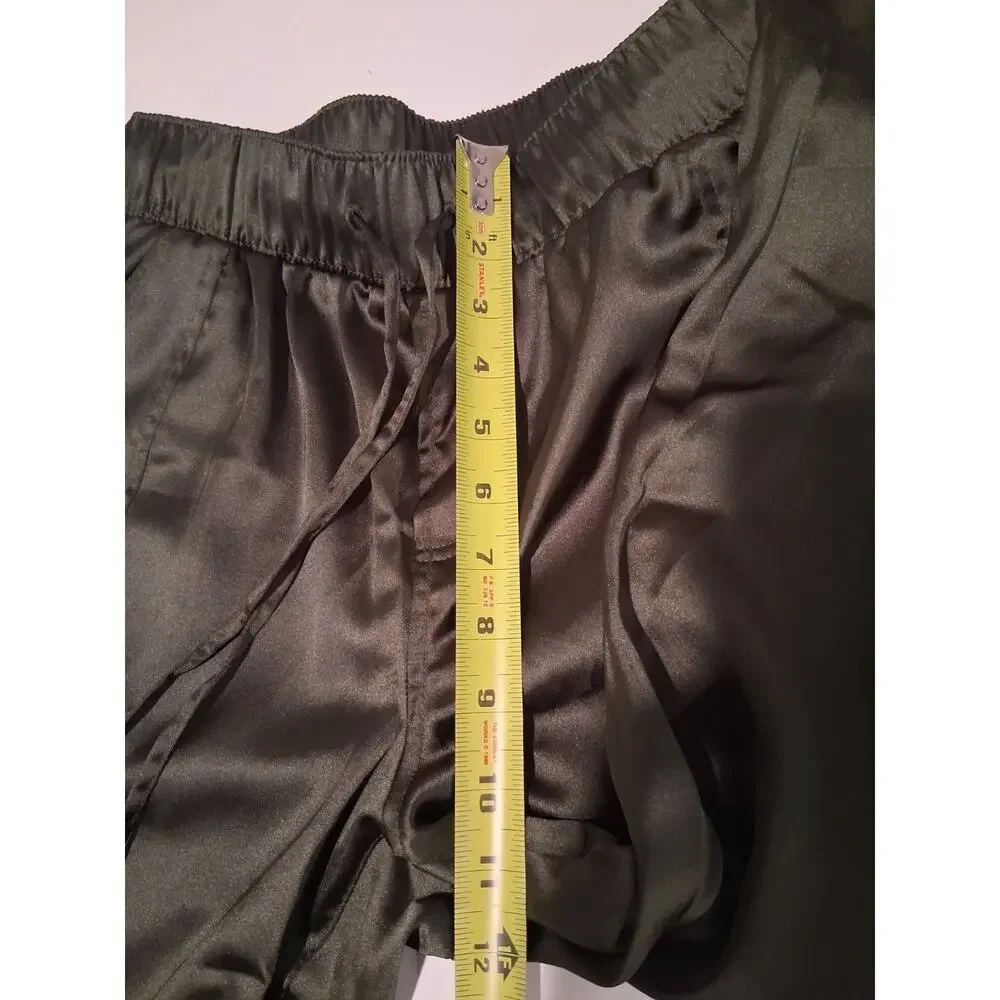INC International Concepts Satin Cargo Jogger Pants Women’s Small Olive Green